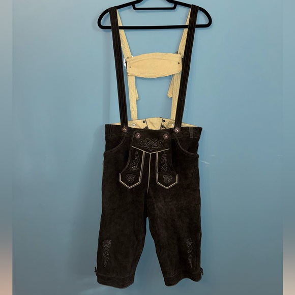 Men's Brown Leather Lederhosen - Picture 2 of 10
